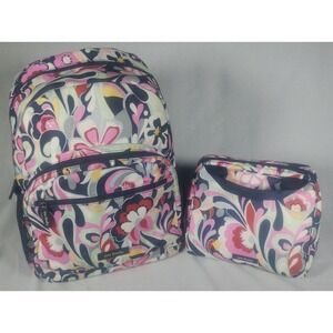 Vera‎ Bradley Backpack Lighten Up Essential Expandable Paisley w/ Matching Lunch